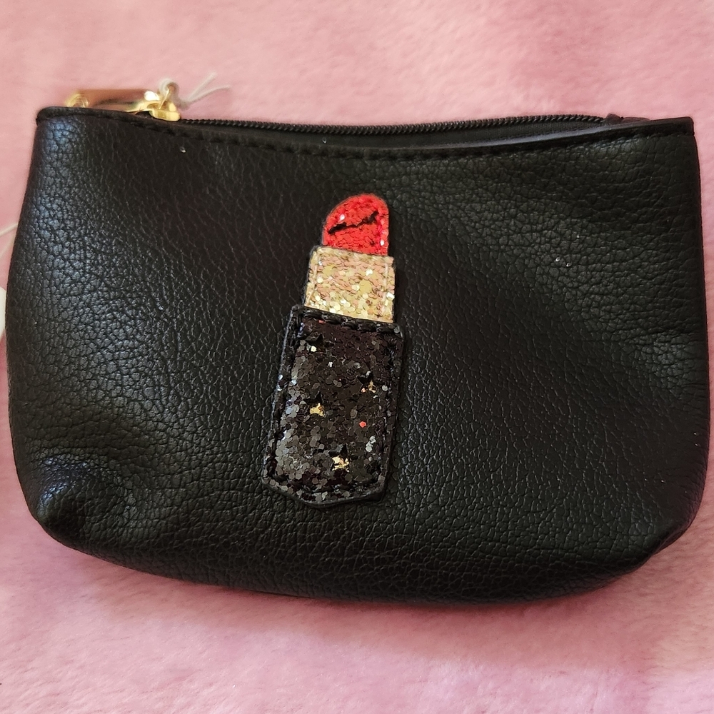 Black Leather Coin Or Acces. Lil Pouch